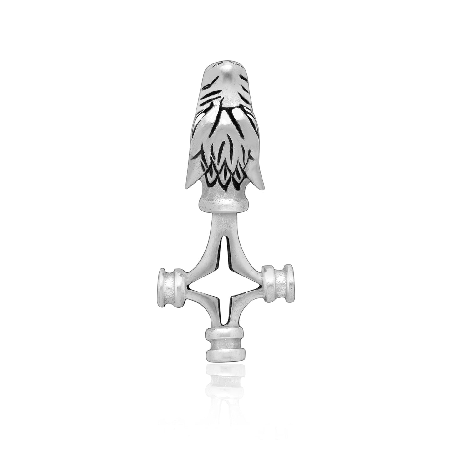 925 Sterling Silver Wolf Cross Pendant (Small) - SilverMania925
