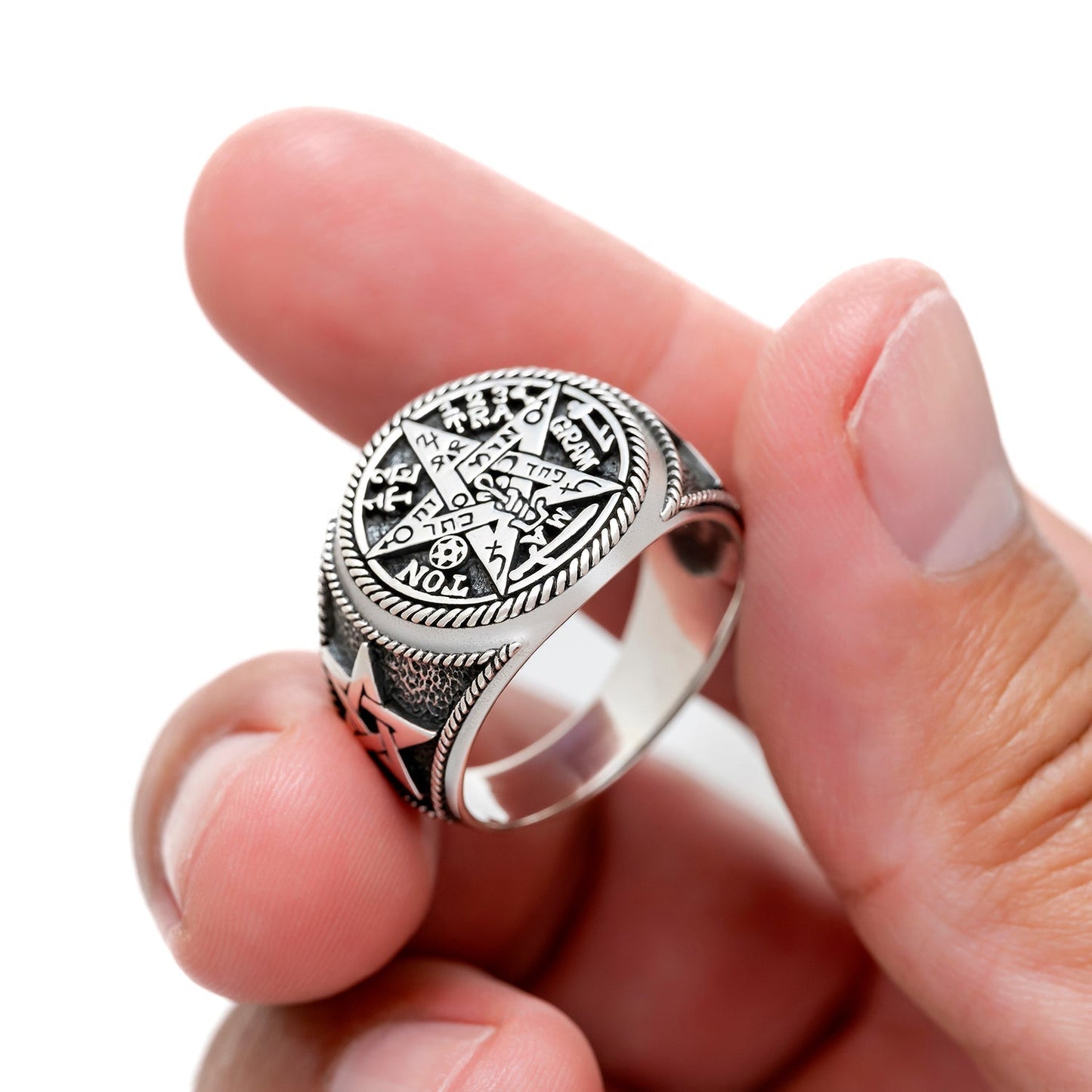 925 Sterling Silver Tetragrammaton Ring - SilverMania925