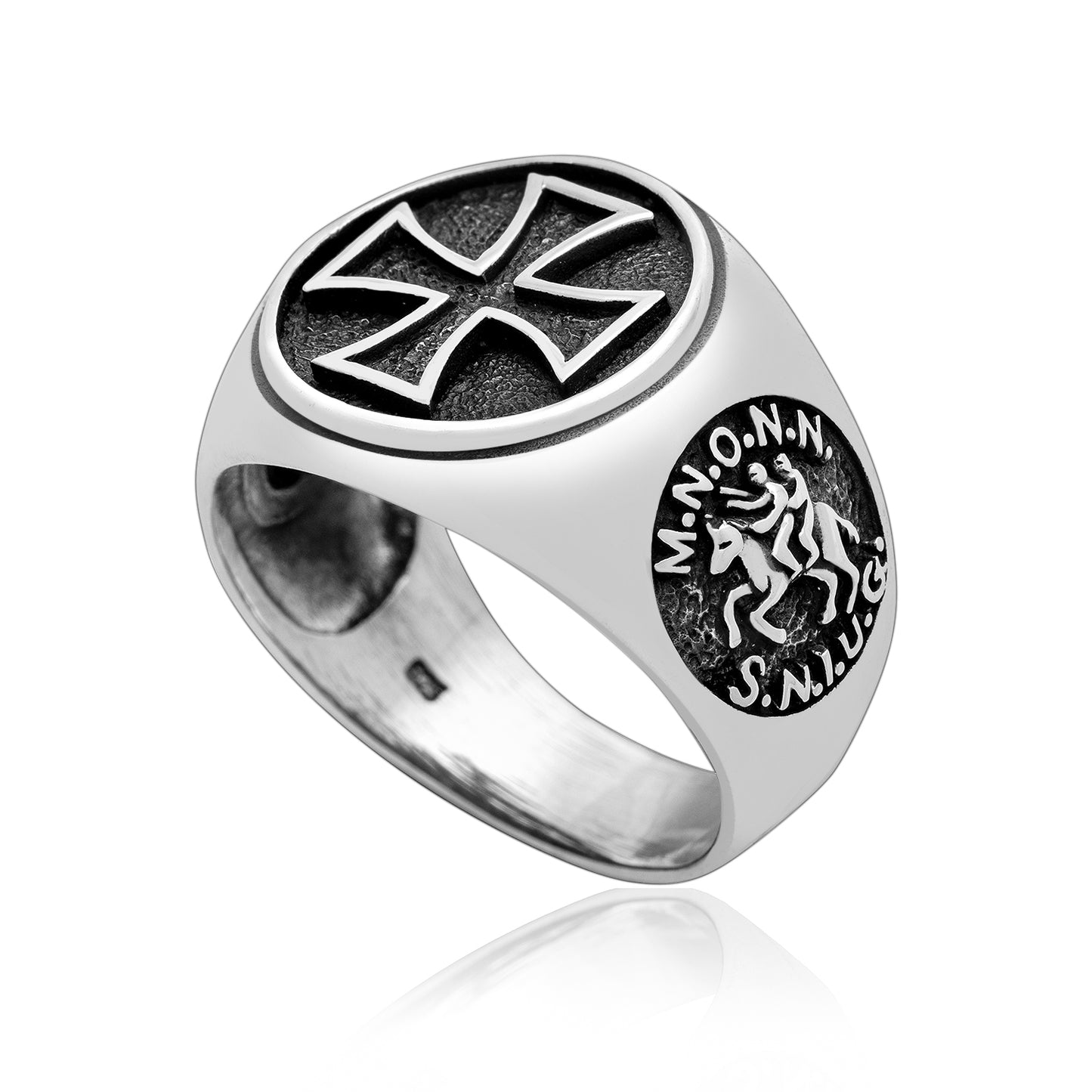 925 Sterling Silver Knights Templar Cross Ring