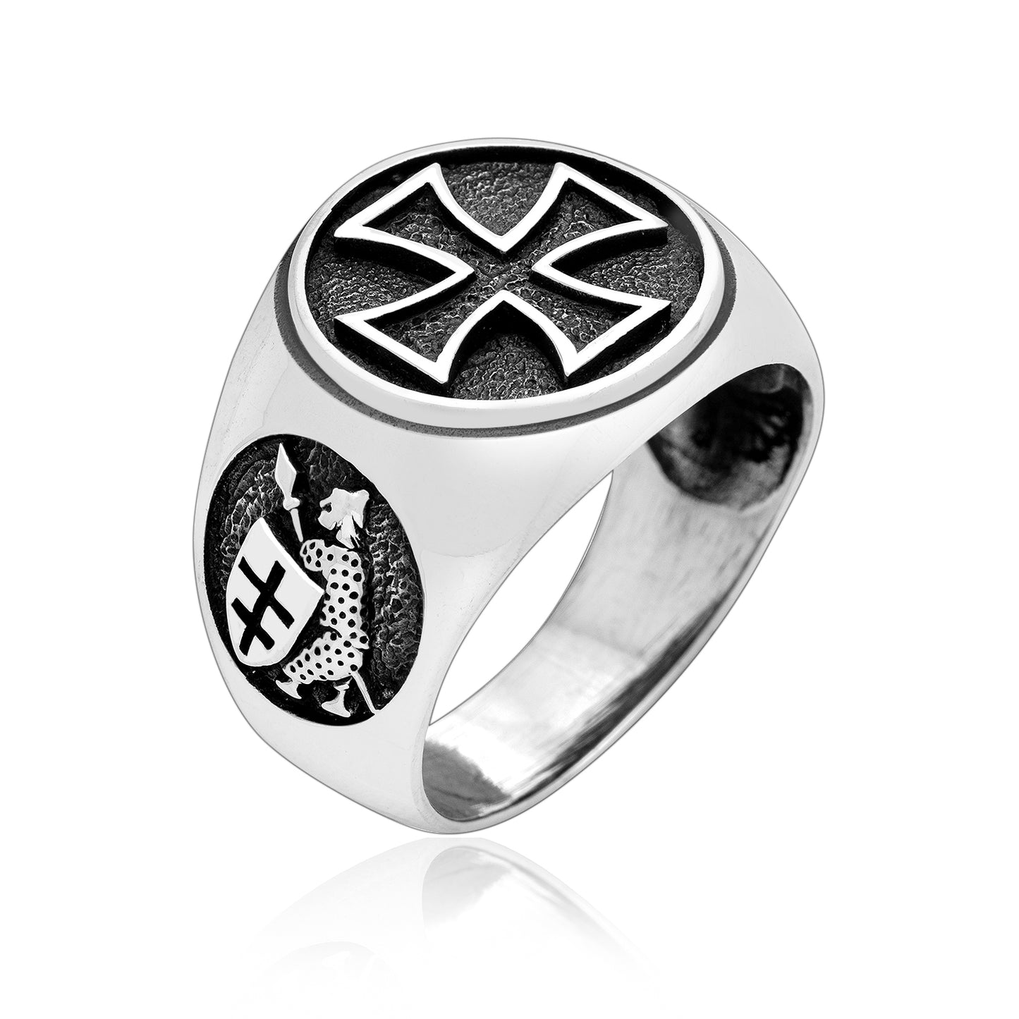 925 Sterling Silver Knights Templar Cross Ring