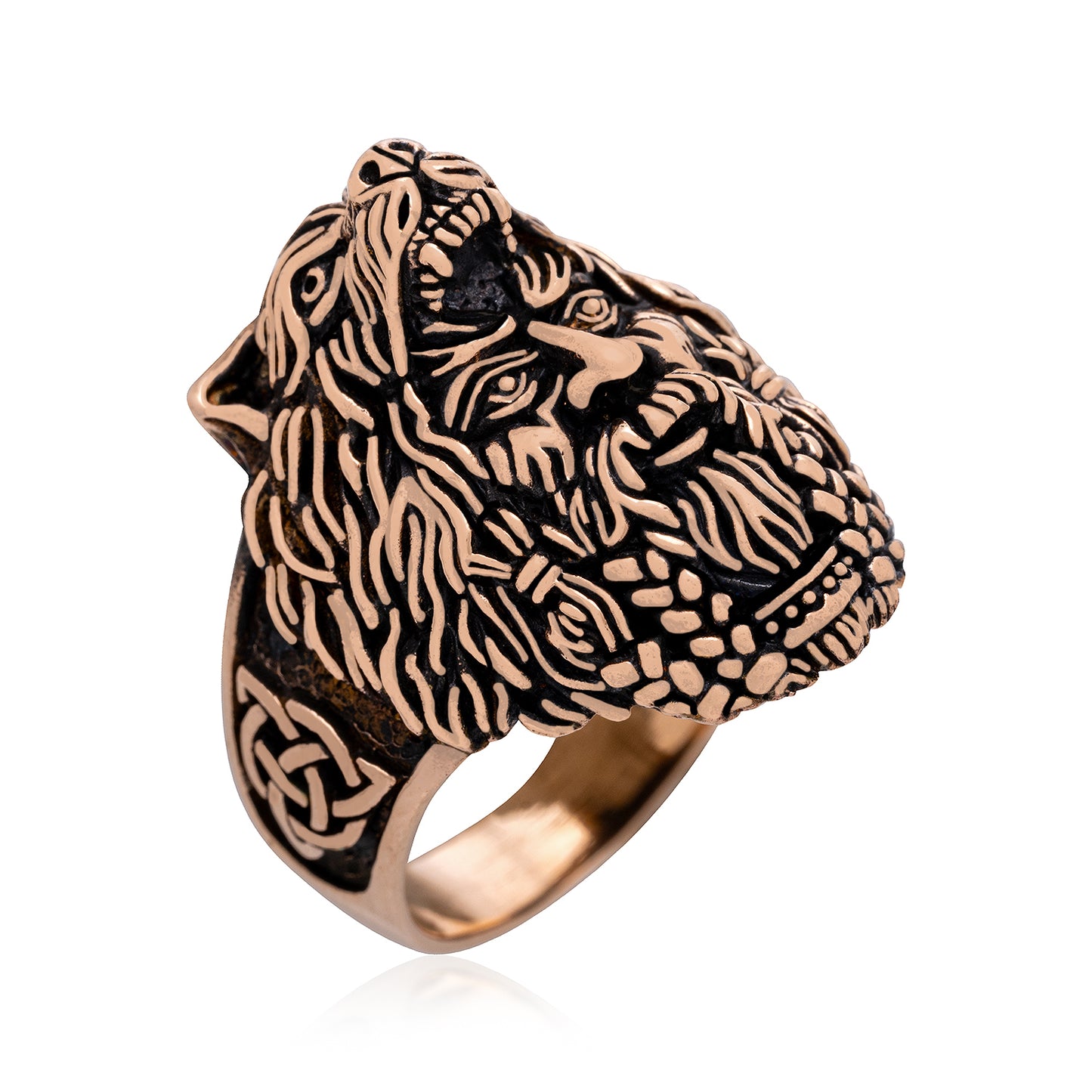 Berserker With Bear Hood Bronze Ring