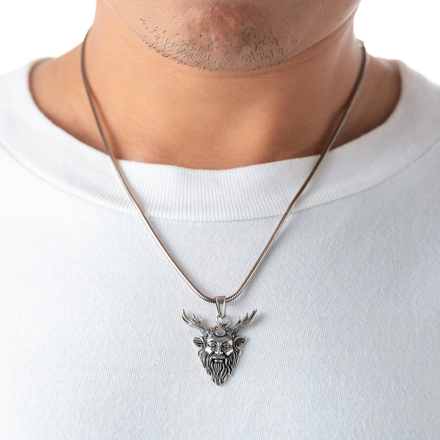 925 Sterling Silver Cernunnos God Pendant
