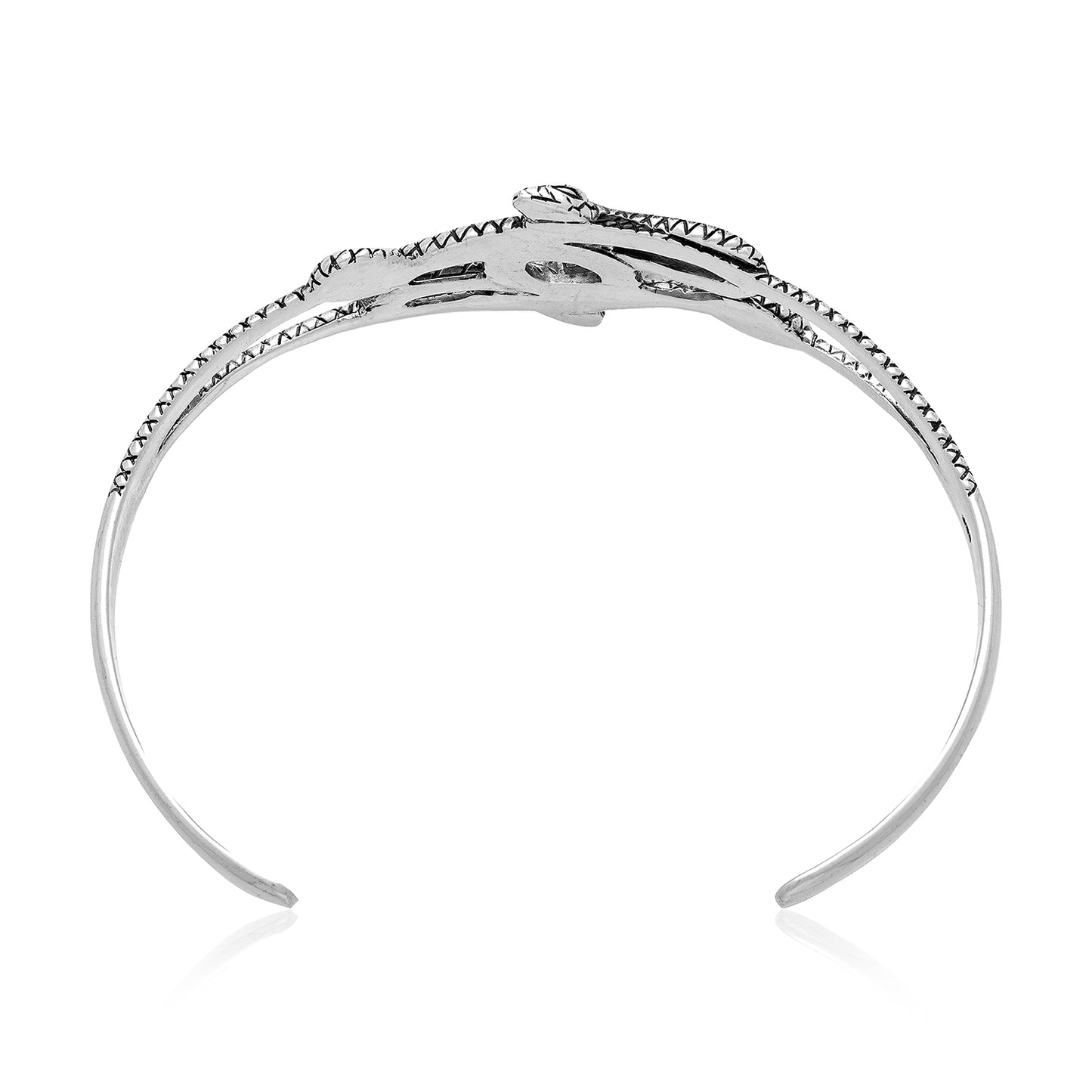 925 Sterling Silver Snakes Adjustable Bangle