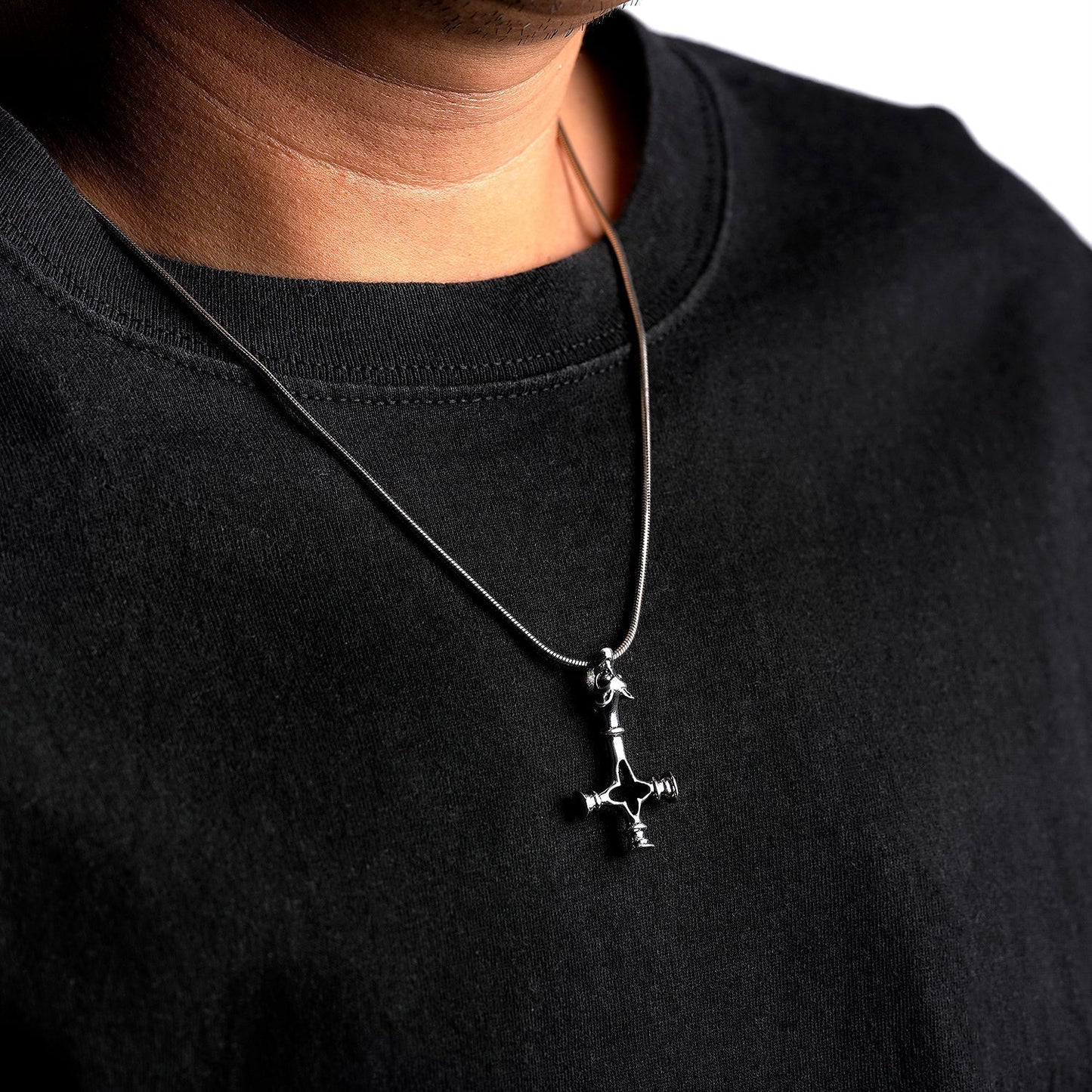 925 Sterling Silver Wolf Cross Pendant (Medium) - SilverMania925