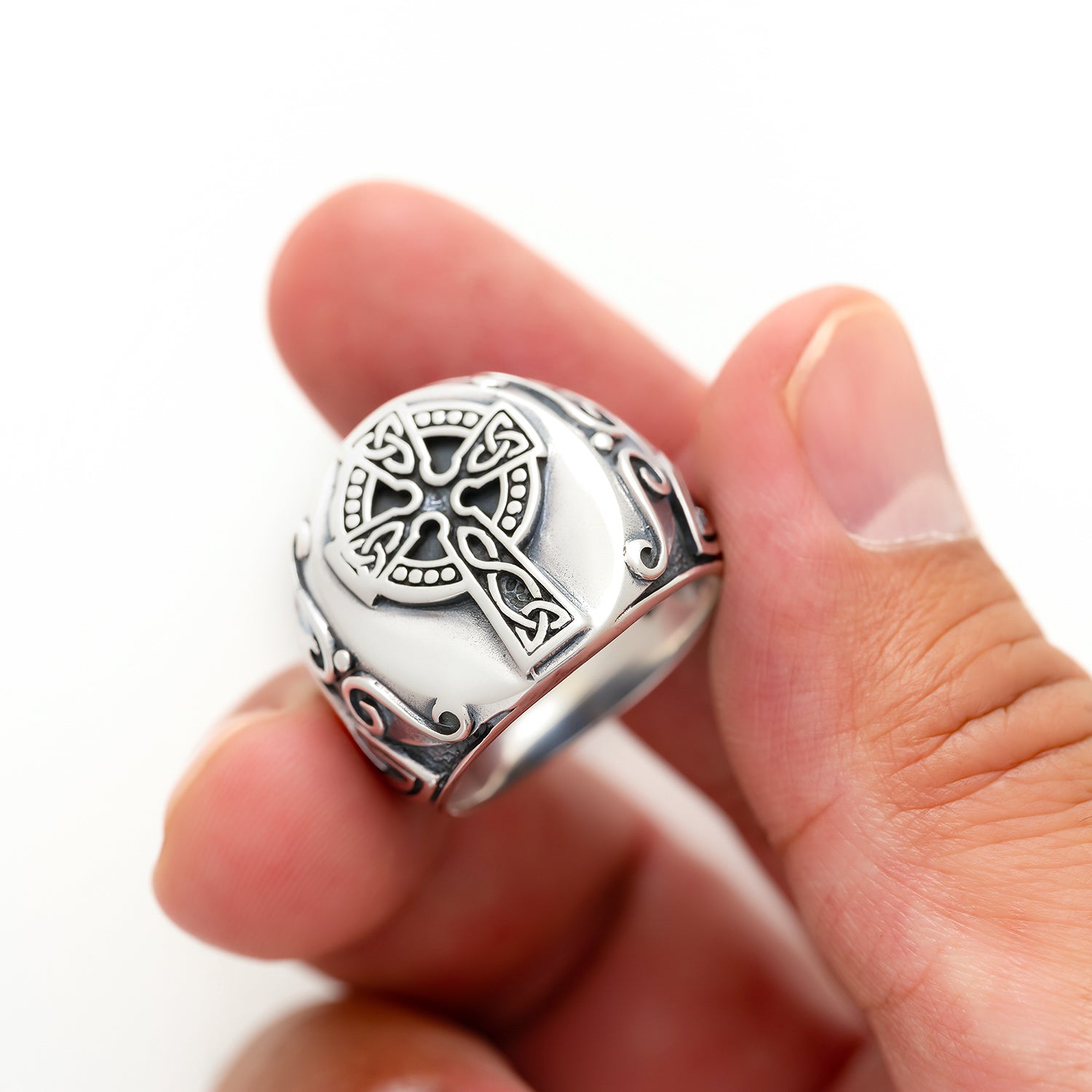 925 Sterling Silver Celtic Cross Ring