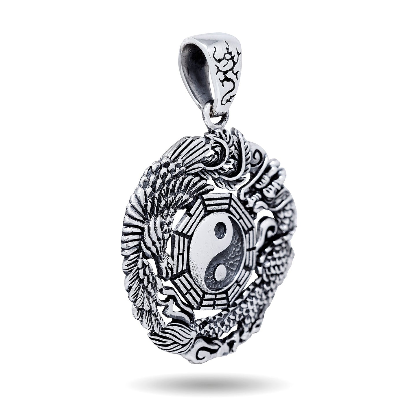 925 Sterling Silver Yin Yang Chinese Pendant - SilverMania925
