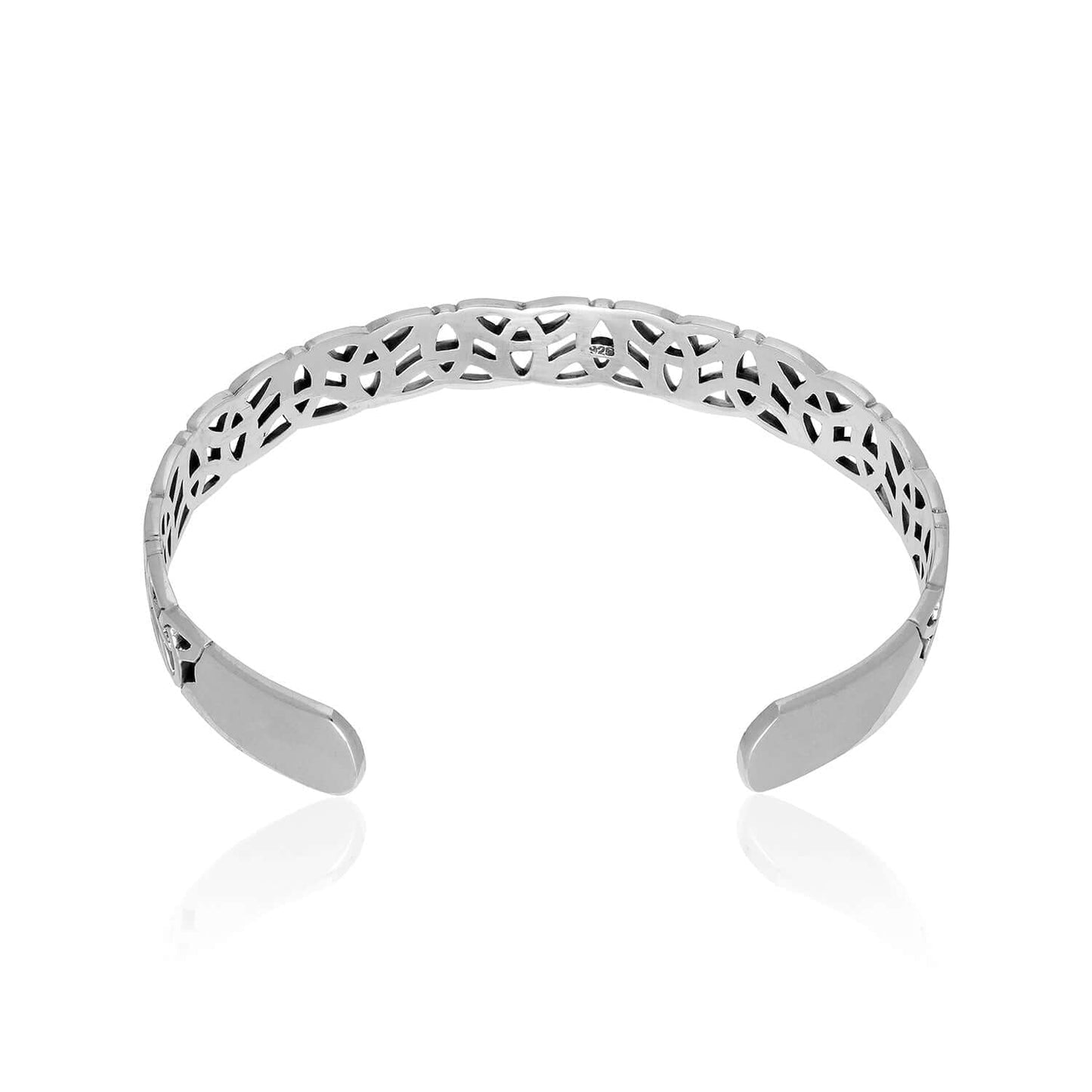 925 Sterling Silver Triquetra Knots Bangle - SilverMania925