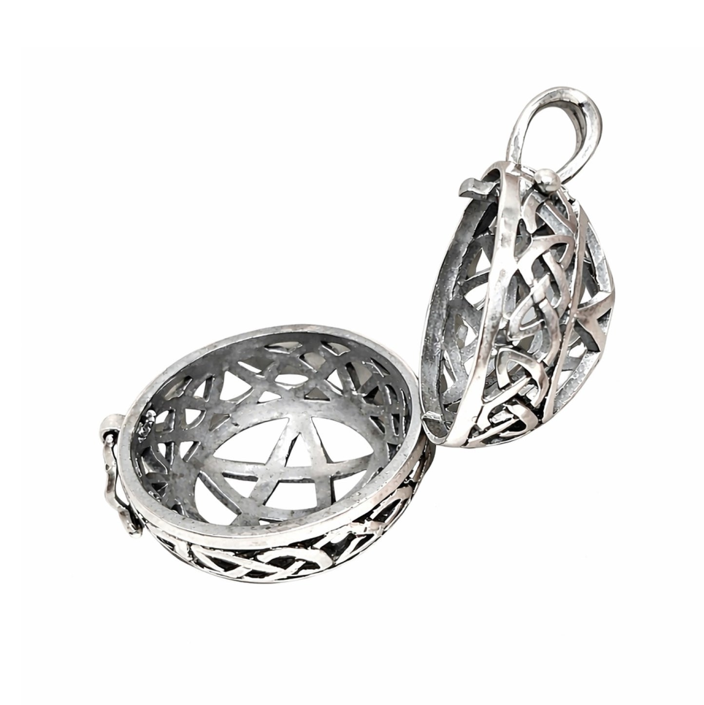 Sterling Silver Pentagram with Celtic Knots Locket