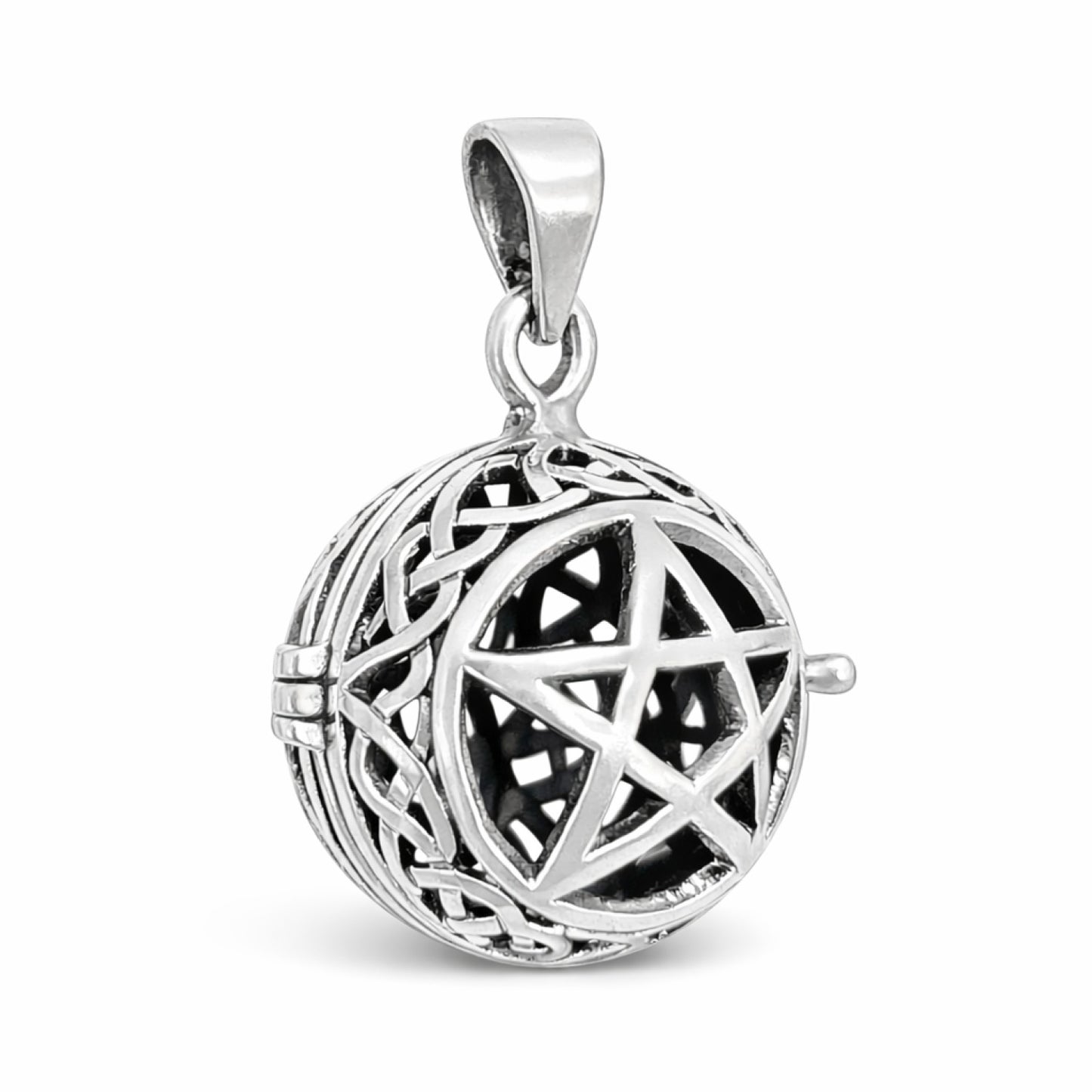 Sterling Silver Pentagram with Celtic Knots Locket
