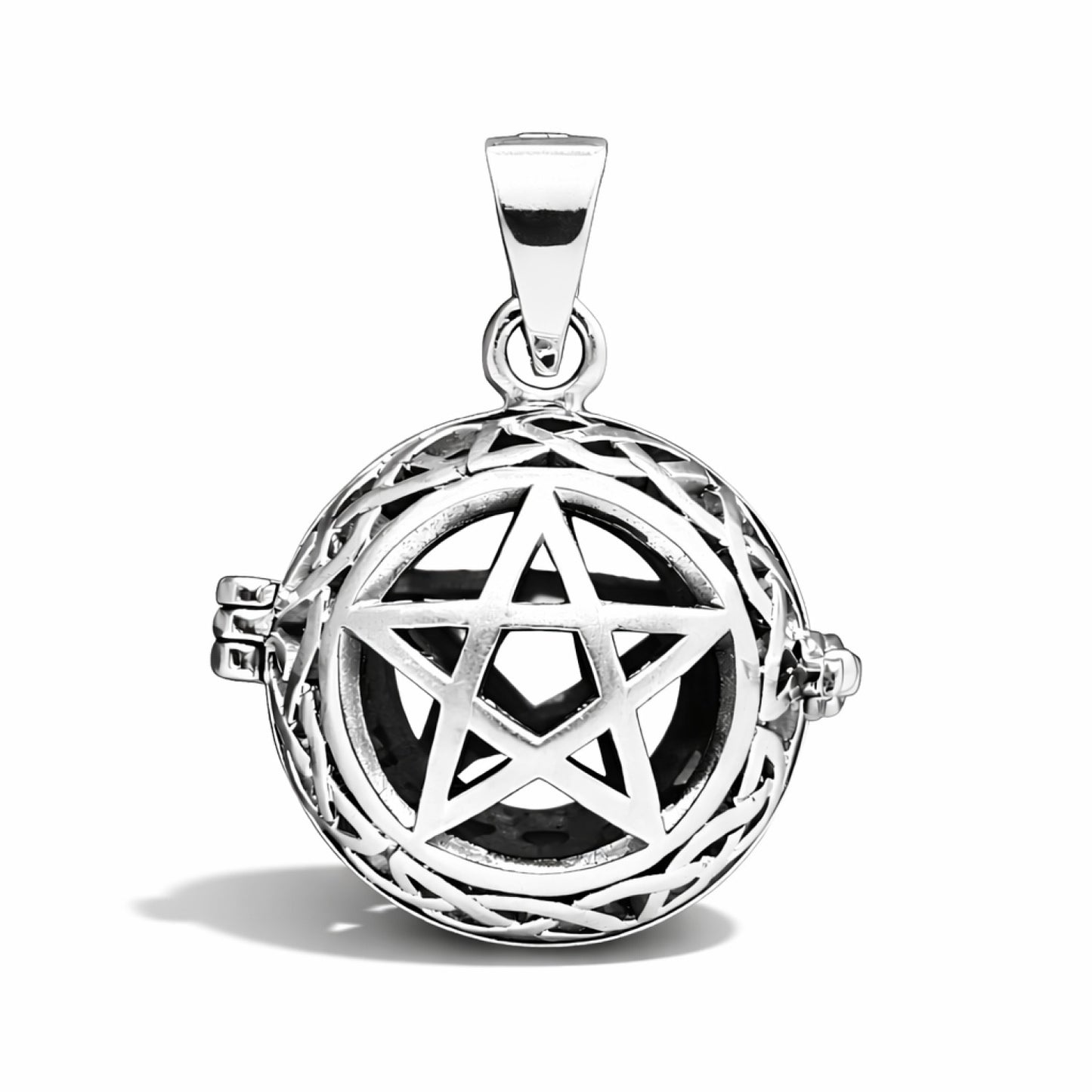 Sterling Silver Pentagram with Celtic Knots Locket