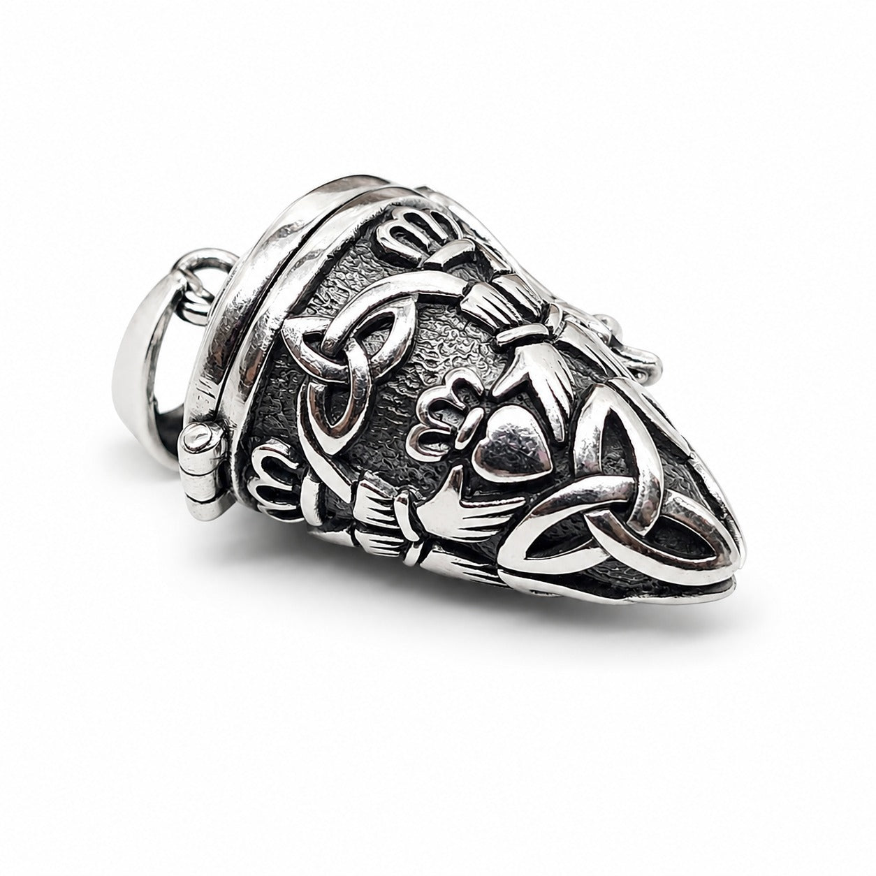 925 Sterling Silver Claddagh with Triquetra Locket