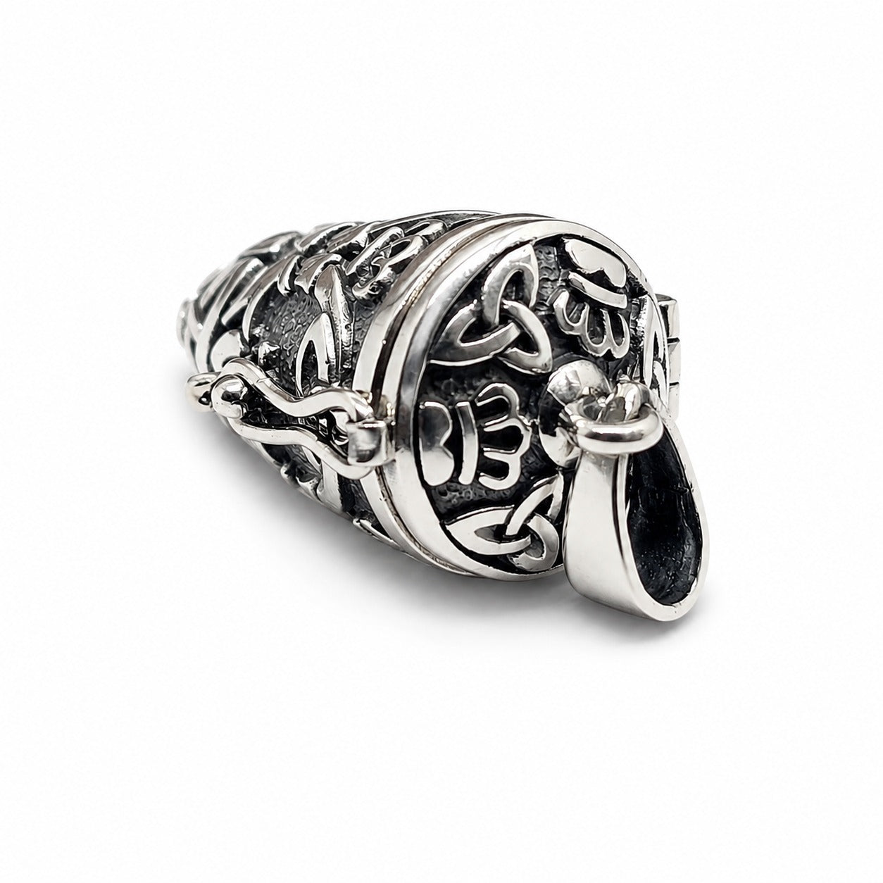 925 Sterling Silver Claddagh with Triquetra Locket