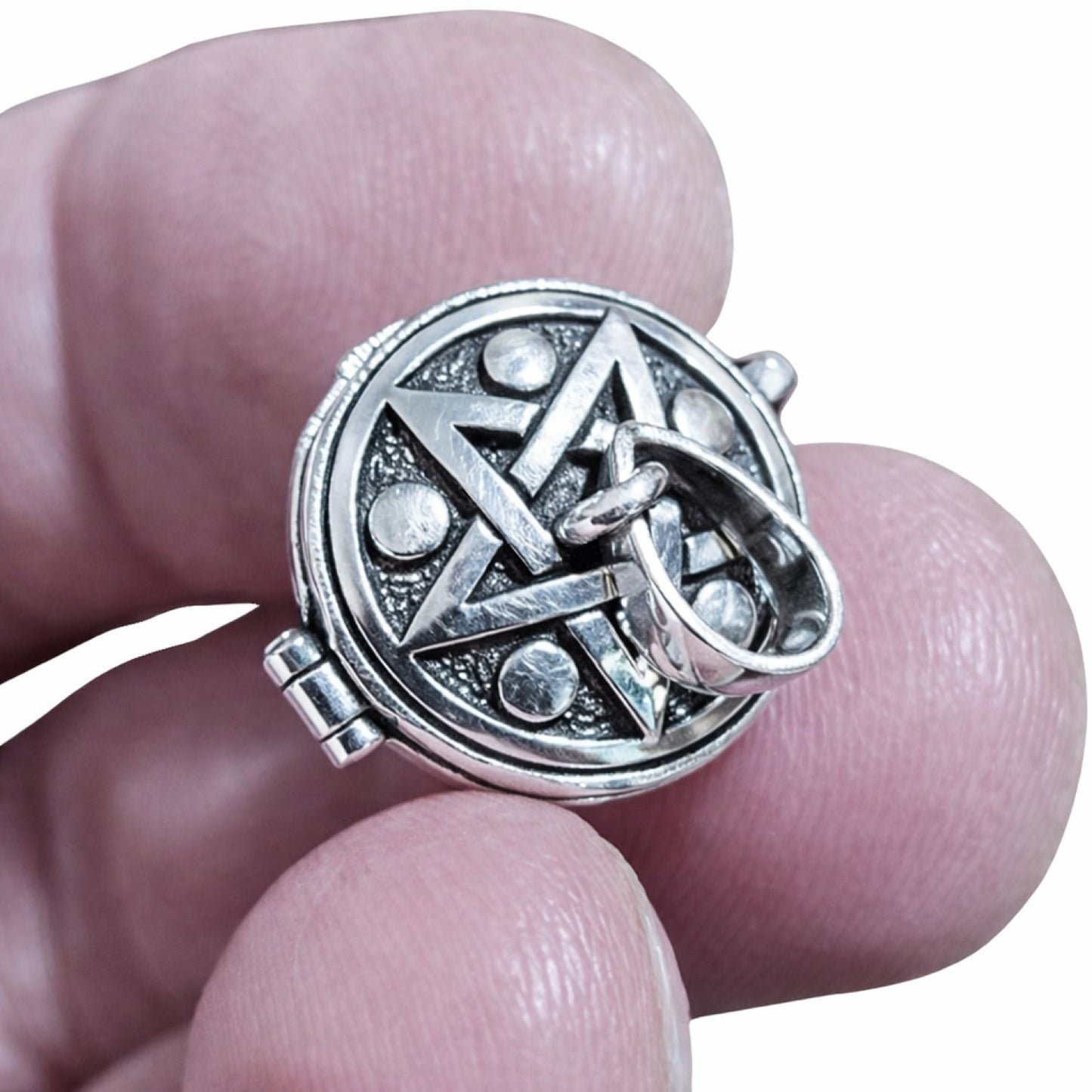 Sterling Silver Pentagram Locket Pendant