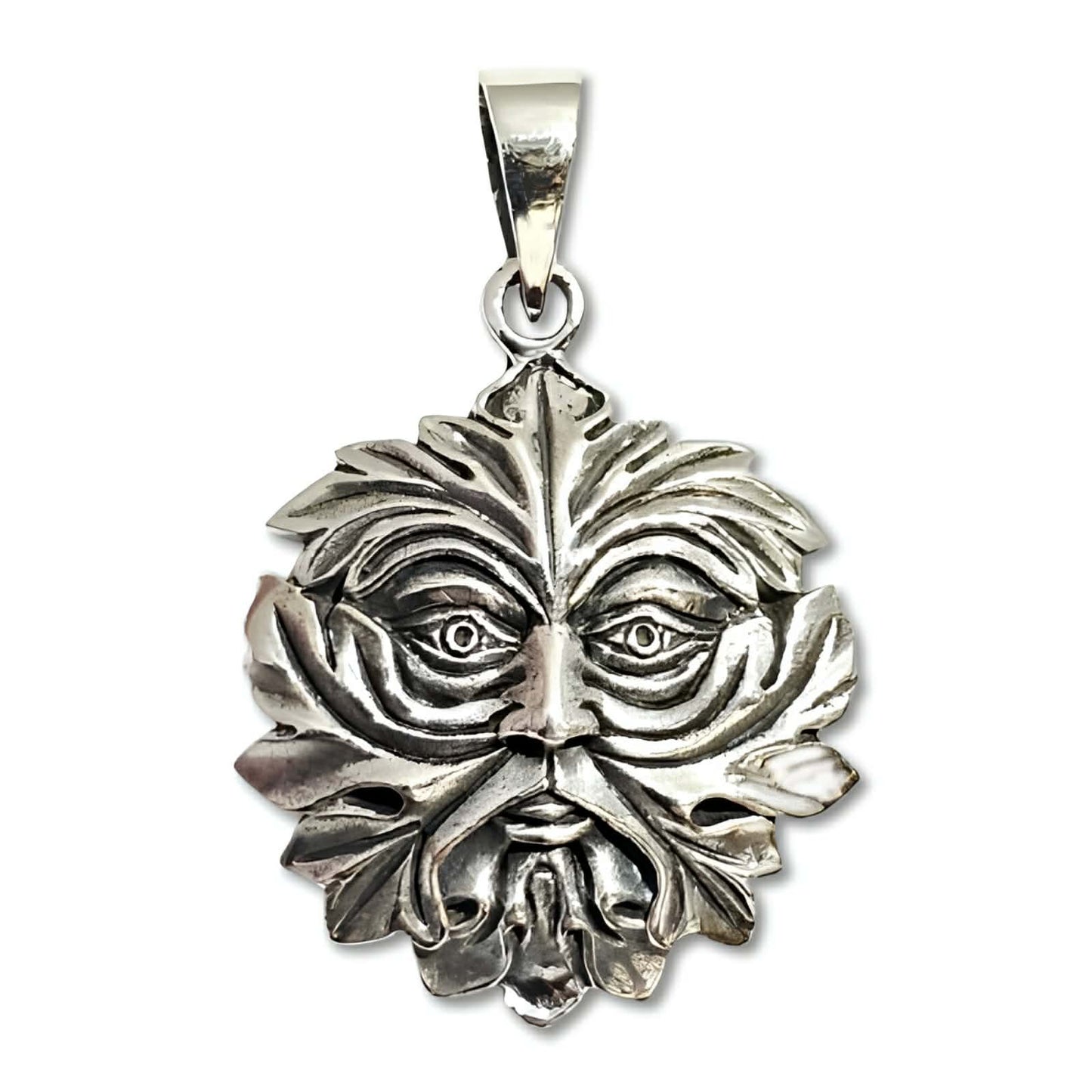 925 Sterling Silver Green Man Pendant