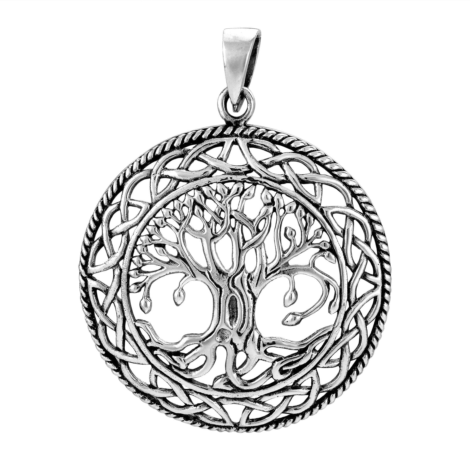 925 Sterling Silver Tree of Life Celtic Infinity Knots Pendant - SilverMania925