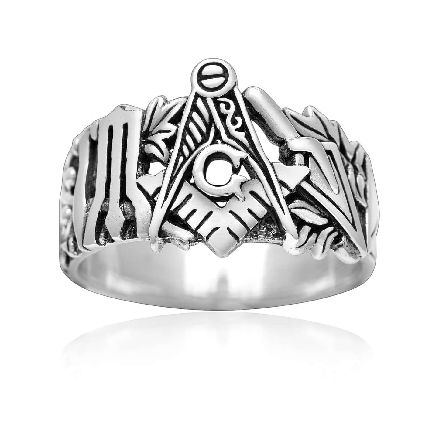 925 Sterling Silver Blue Lodge Mason Ring - SilverMania925