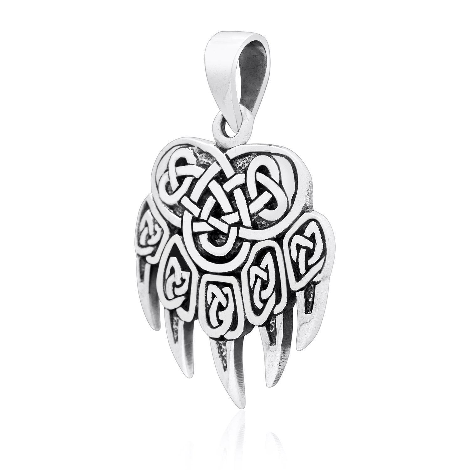 925 Sterling Silver Viking Bear Claw Pendant