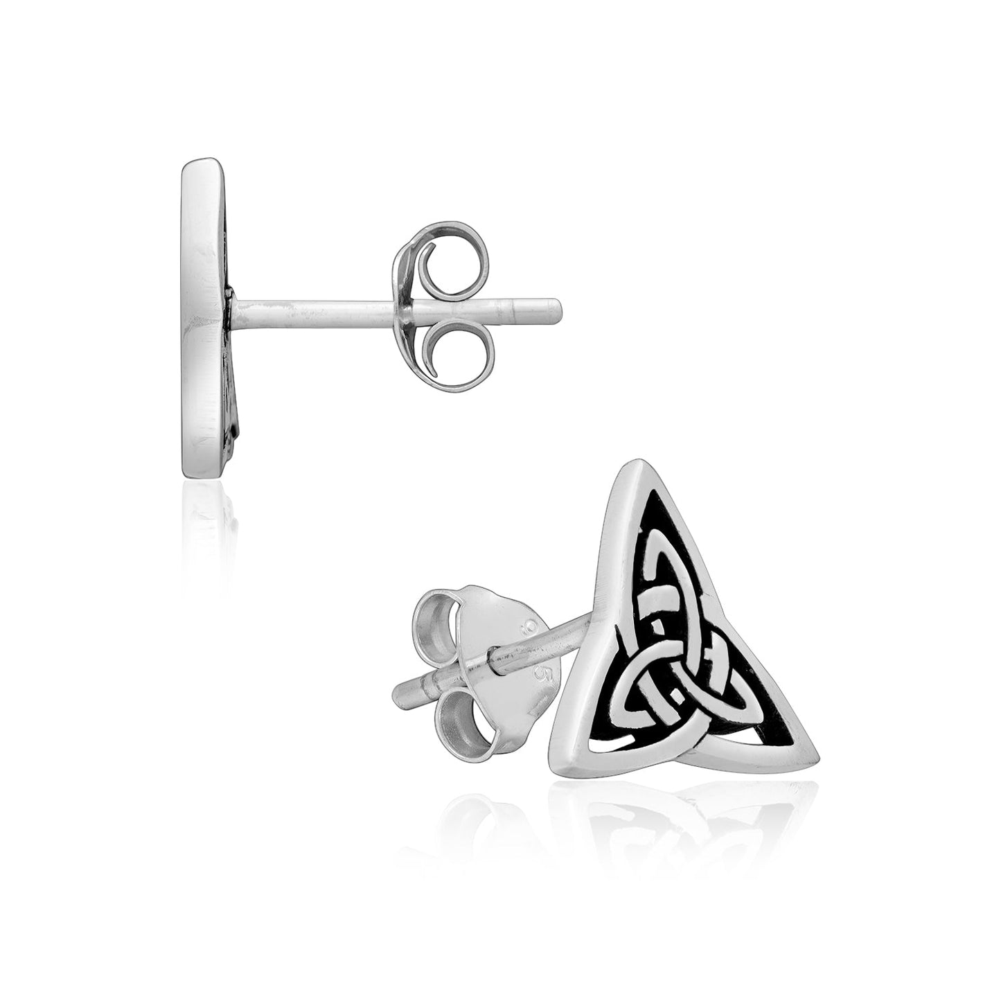 925 Sterling Silver Triquetra Stud Earrings Set - SilverMania925