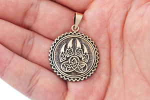 Viking Bear Claw Bronze Handcrafted Pendant