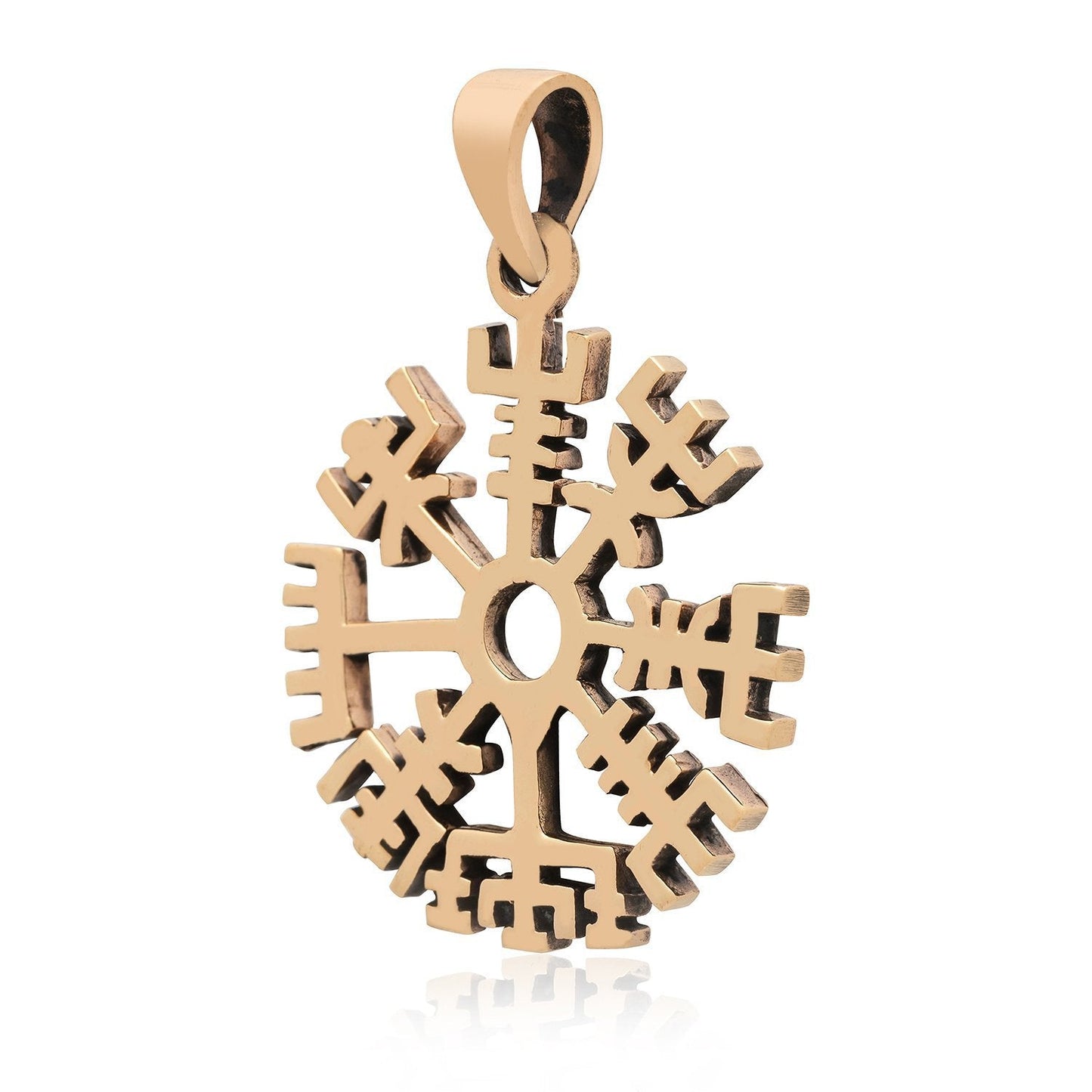 Viking Vegvisir Compass Bronze Handcrafted Pendant - SilverMania925