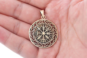 Viking Vegvisir Celtic Infinity Knots Bronze Pendant