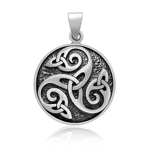 925 Sterling Silver with Triskelion Pendant