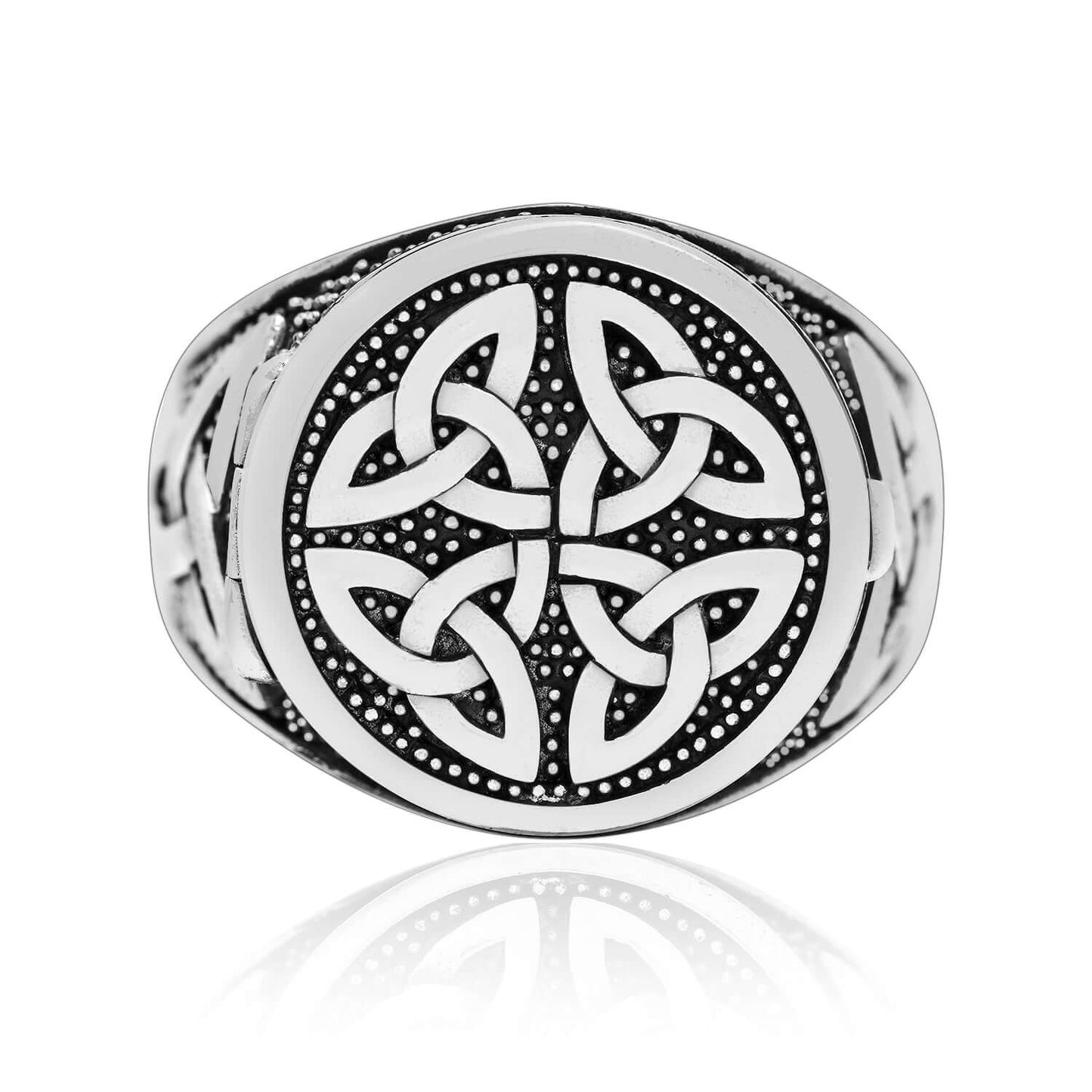 925 Sterling Silver Celtic Triquetra Poison Ring - SilverMania925
