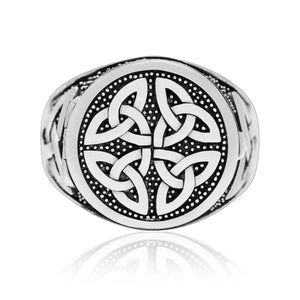 925 Sterling Silver Celtic Triquetra Locket Ring