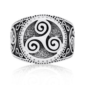 925 Sterling Silver Viking Triskelion Celtic Pagan Handcrafted Ring