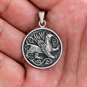 925 Sterling Silver Greek Mythology Griffin Pendant