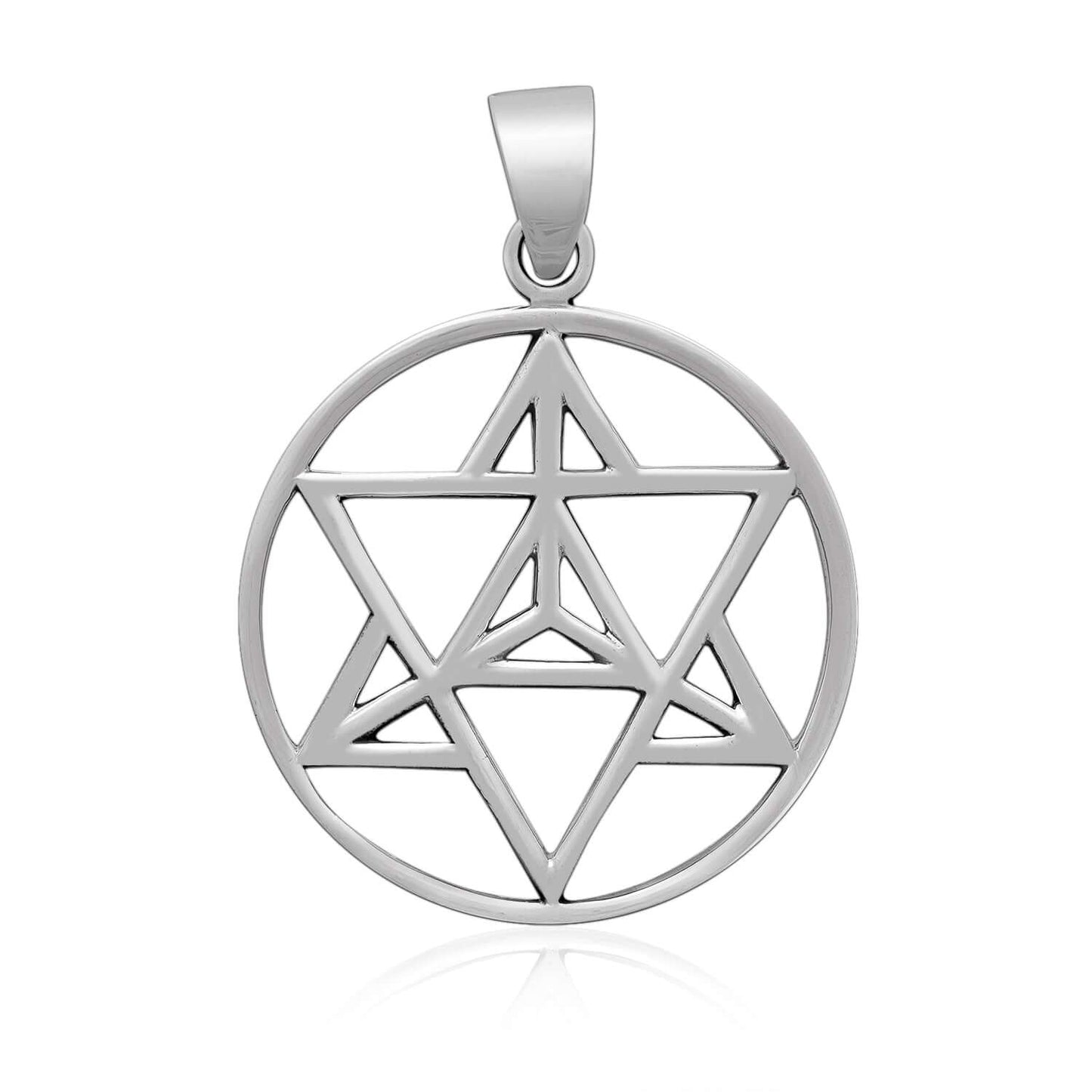 925 Sterling Silver Mercabah Pendant - SilverMania925