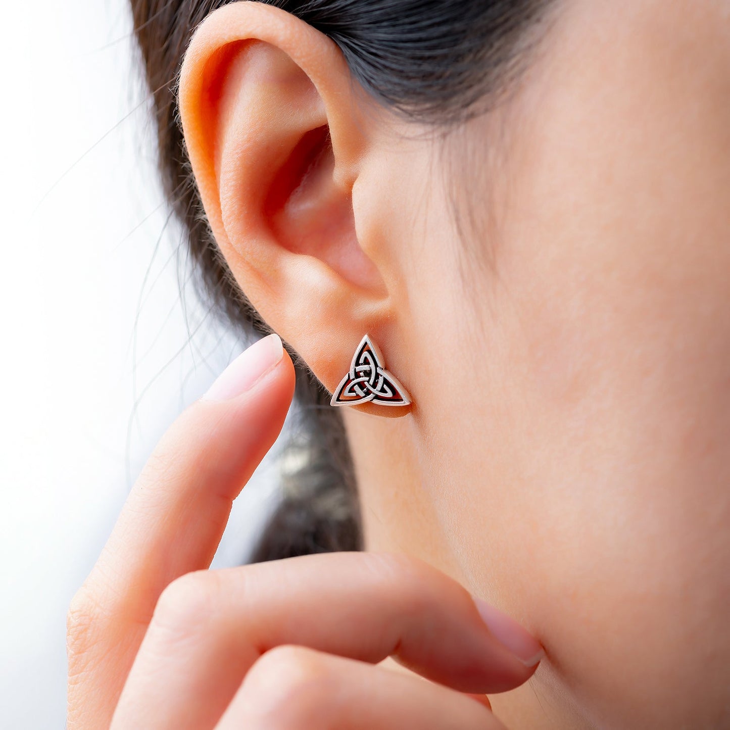 925 Sterling Silver Triquetra Stud Earrings Set - SilverMania925