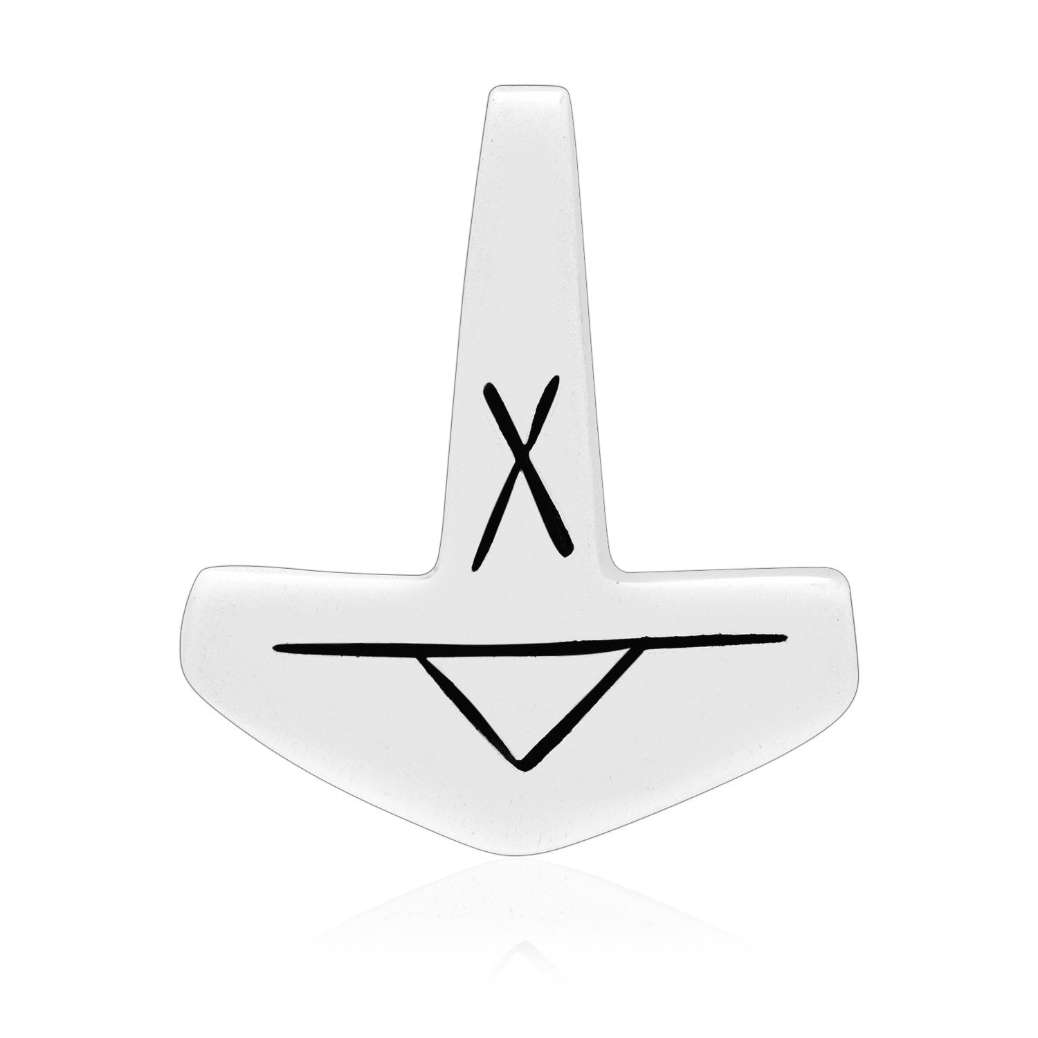 925 Sterling Silver Viking Mjolnir Solid Pendant with Runes