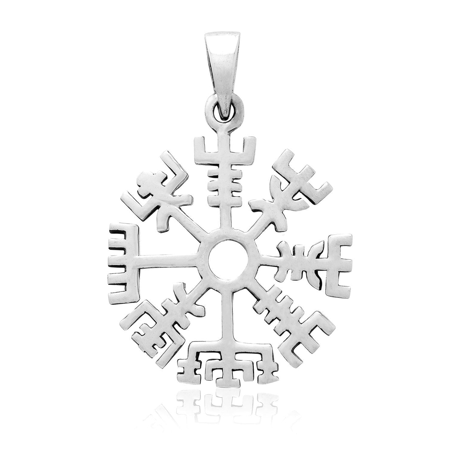 925 Sterling Silver Vegvisir Viking Compass Norse Amulet Pendant - SilverMania925