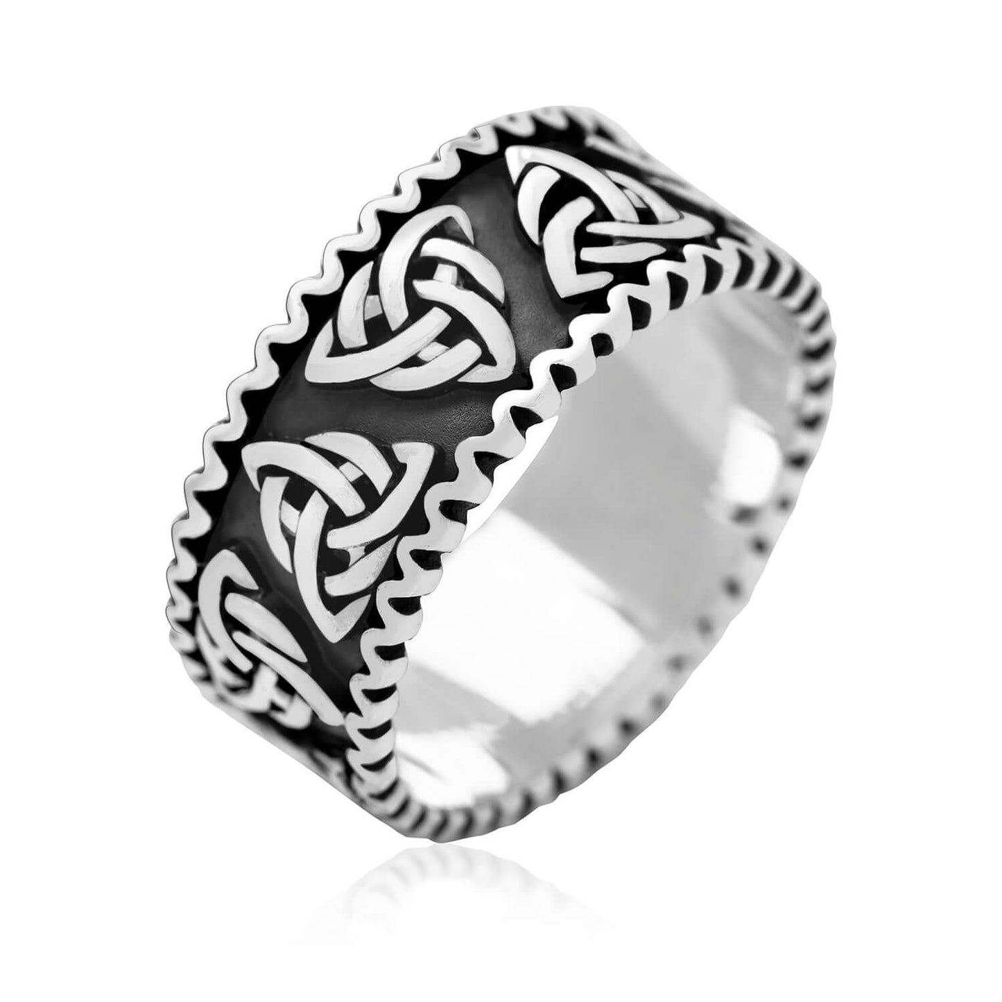 925 Sterling Silver Triquetra Knots Ring - SilverMania925