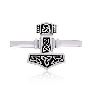 925 Sterling Silver Viking Thor Hammer Ring