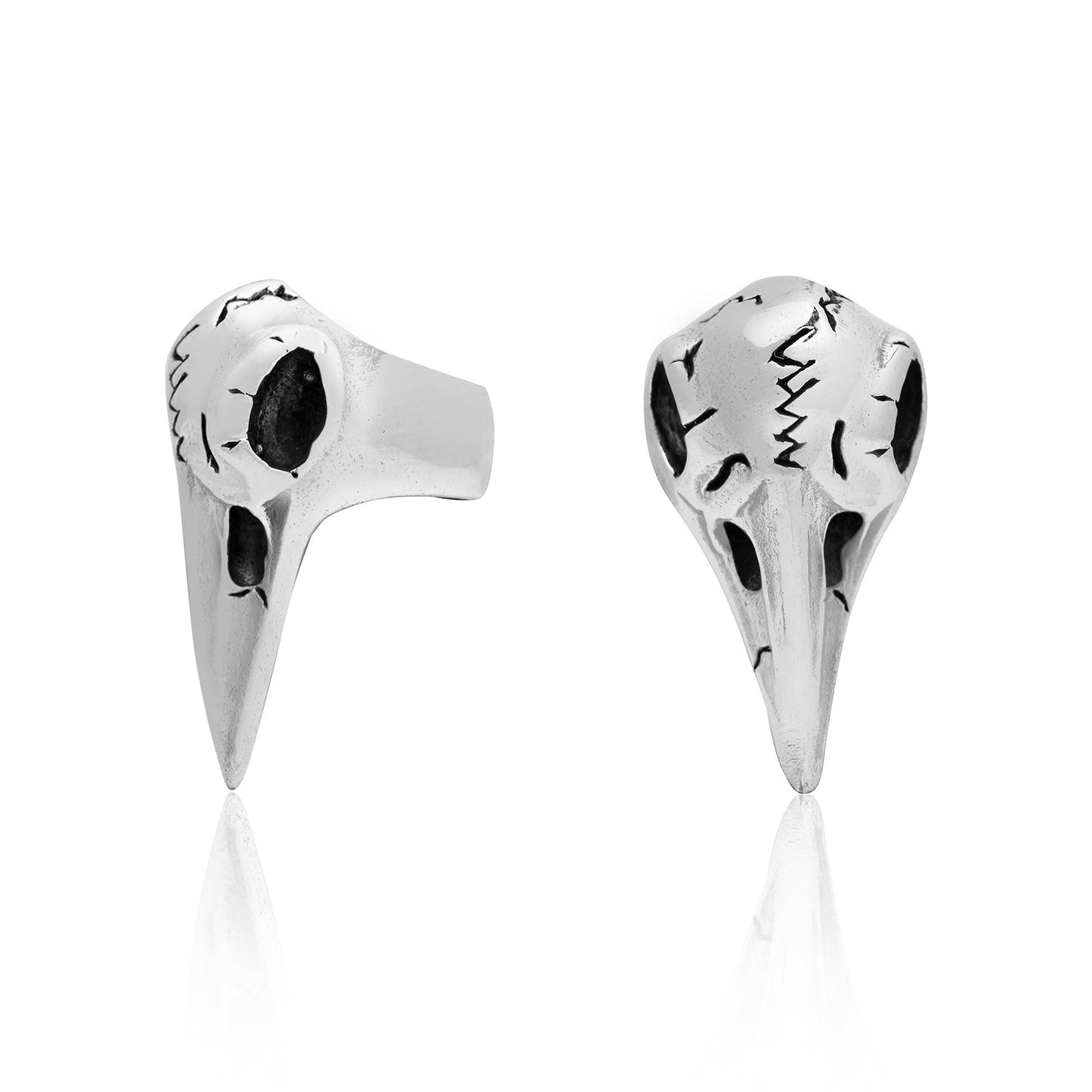 Sterling Silver Viking Bird Skull Beard Bead - SilverMania925