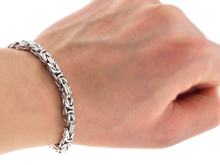 925 Sterling Silver Viking King's Byzantine Bracelet - SilverMania925