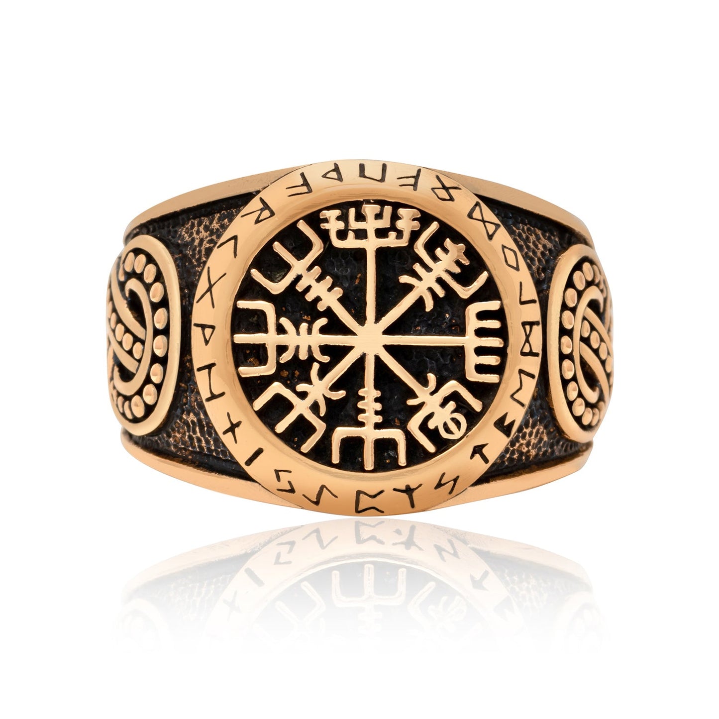 Viking Vegvisir Legendary Ring Handcrafted from Bronze - SilverMania925