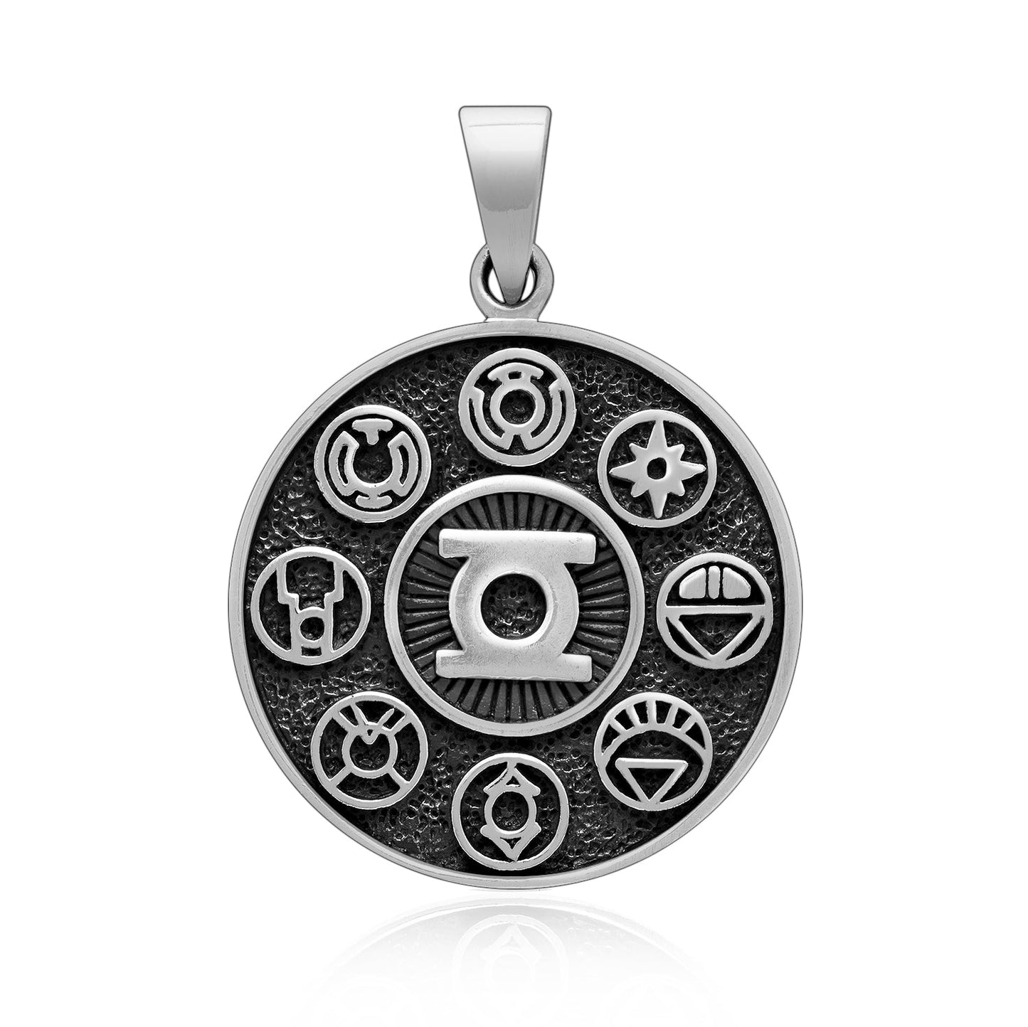 Sterling Silver Green Lantern American Comics Superhero Pendant - SilverMania925