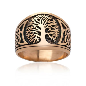 Viking Yggdrasil with Knotwork Bronze Ring