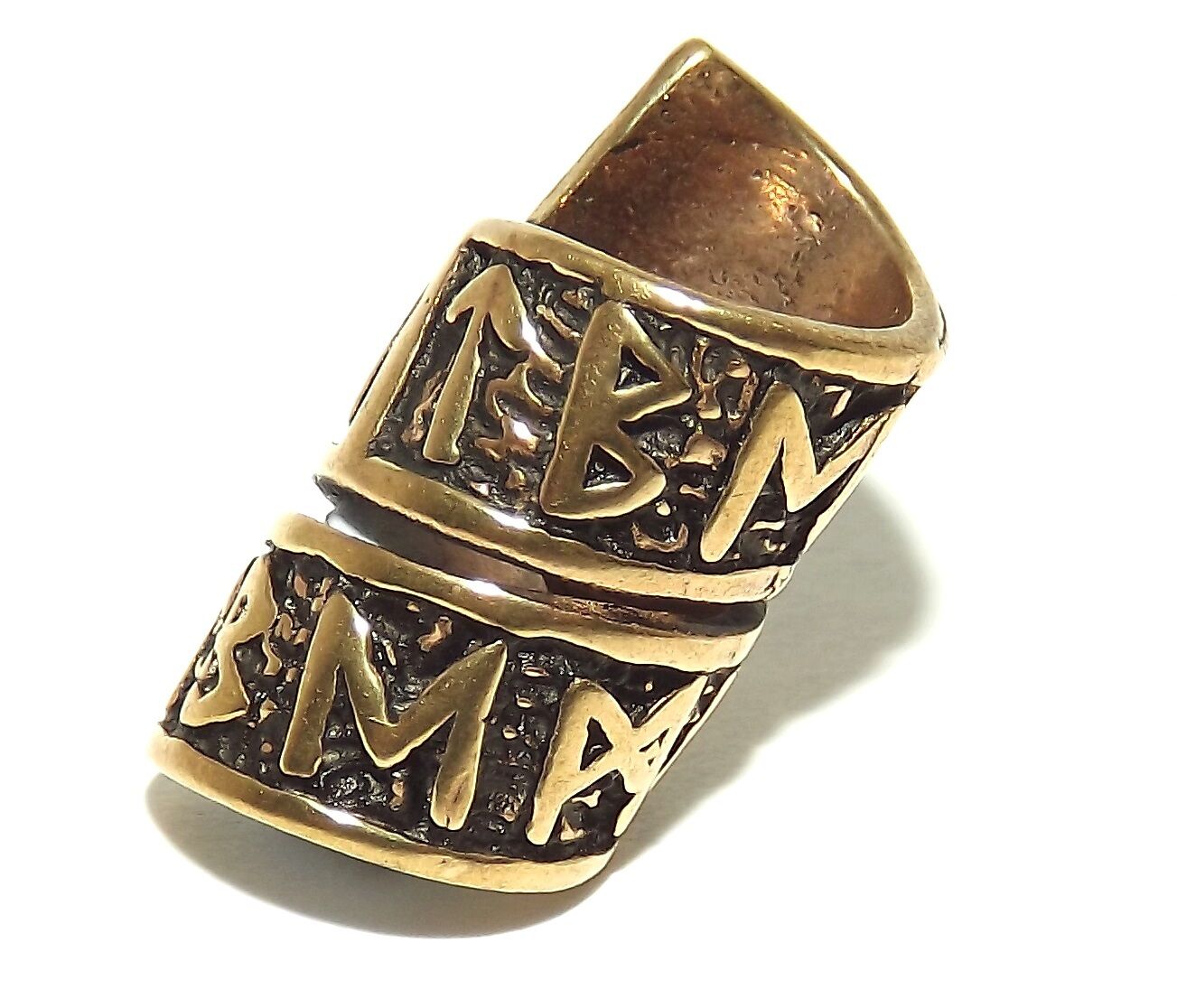 Bronze Viking Spiral Beard Bead Dreadlocks With Runes - SilverMania925