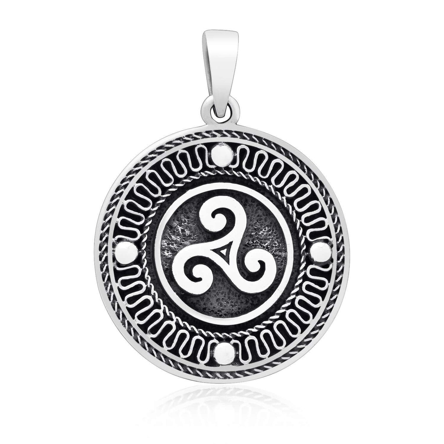 925 Sterling Silver Celtic Triskelion Pagan Pendant - SilverMania925