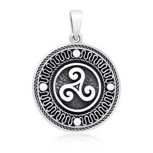 925 Sterling Silver Celtic Triskelion Pagan Pendant
