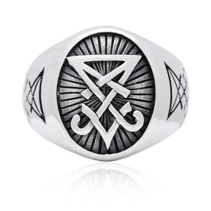 925 Sterling Silver Sigil of Lucifer Satanic Seal of Satan Ring