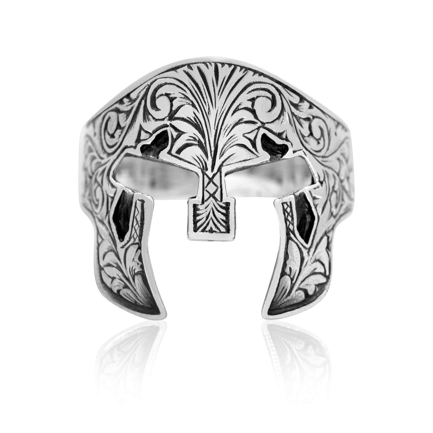 925 Sterling Silver Roman Gladiator Helmet Ring - SilverMania925