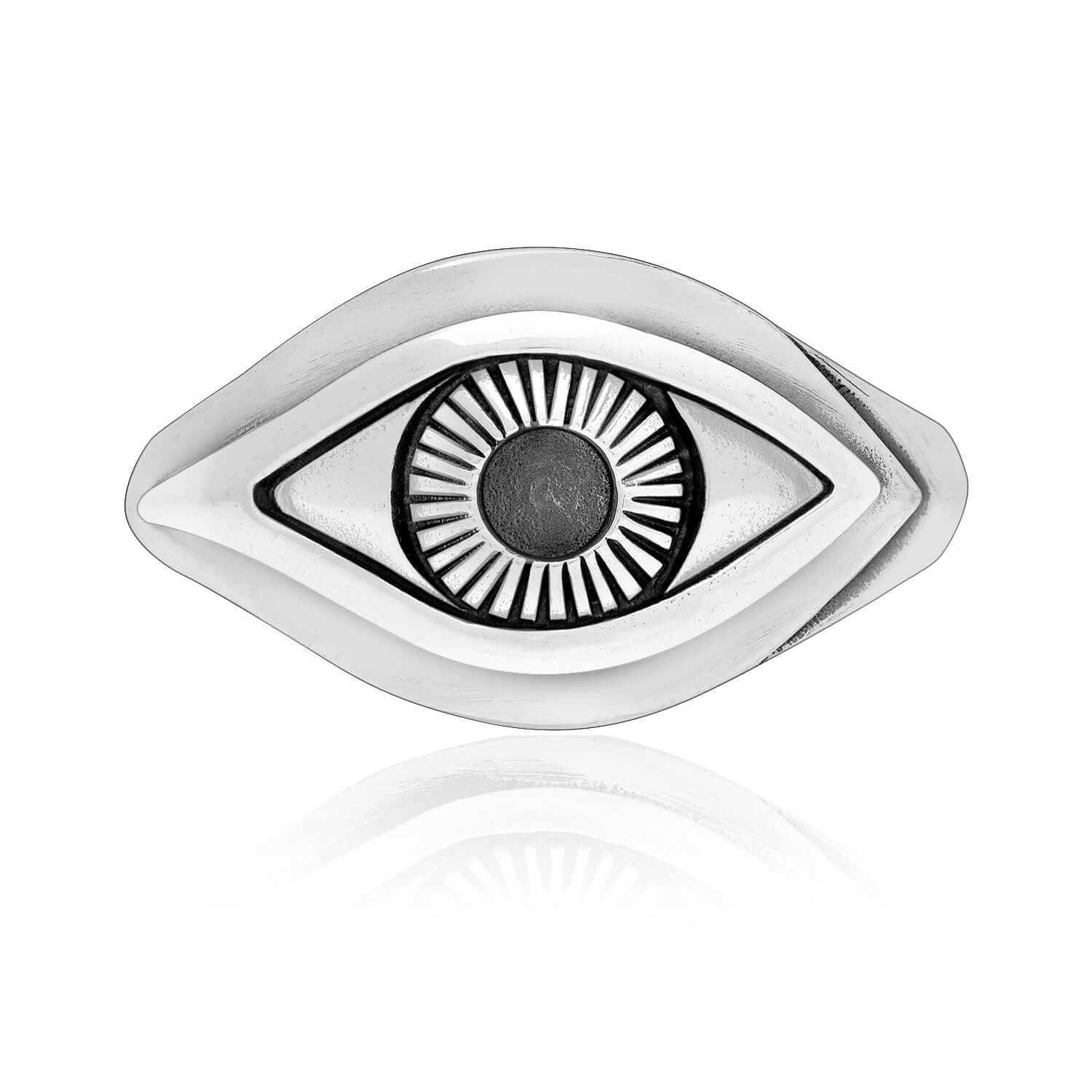 925 Sterling Silver Evil Eye Illuminati Ring