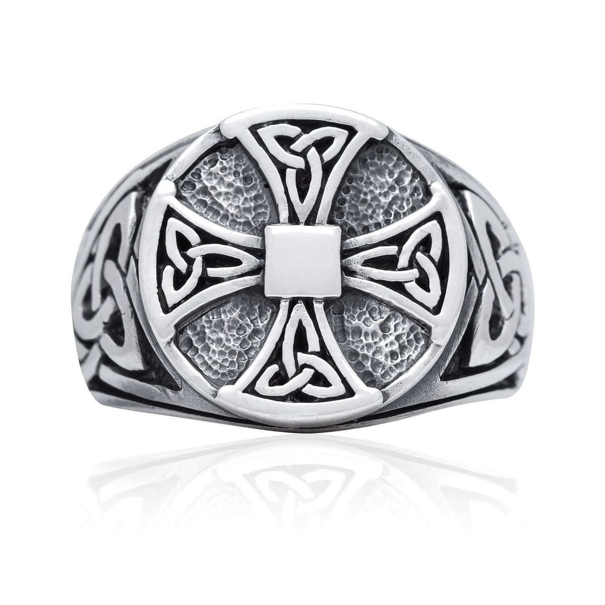 925 Sterling Silver Canterbury Cross Ring - SilverMania925