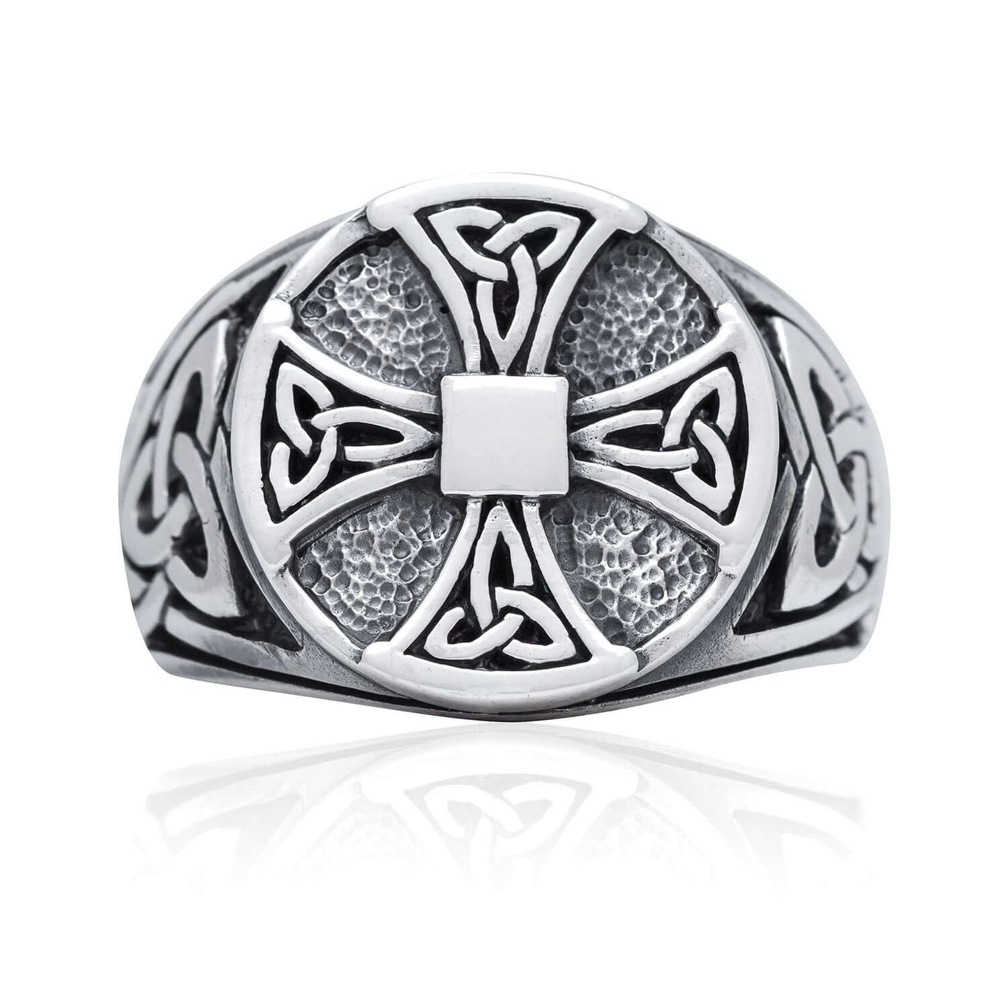 925 Sterling Silver Canterbury Cross Ring - SilverMania925