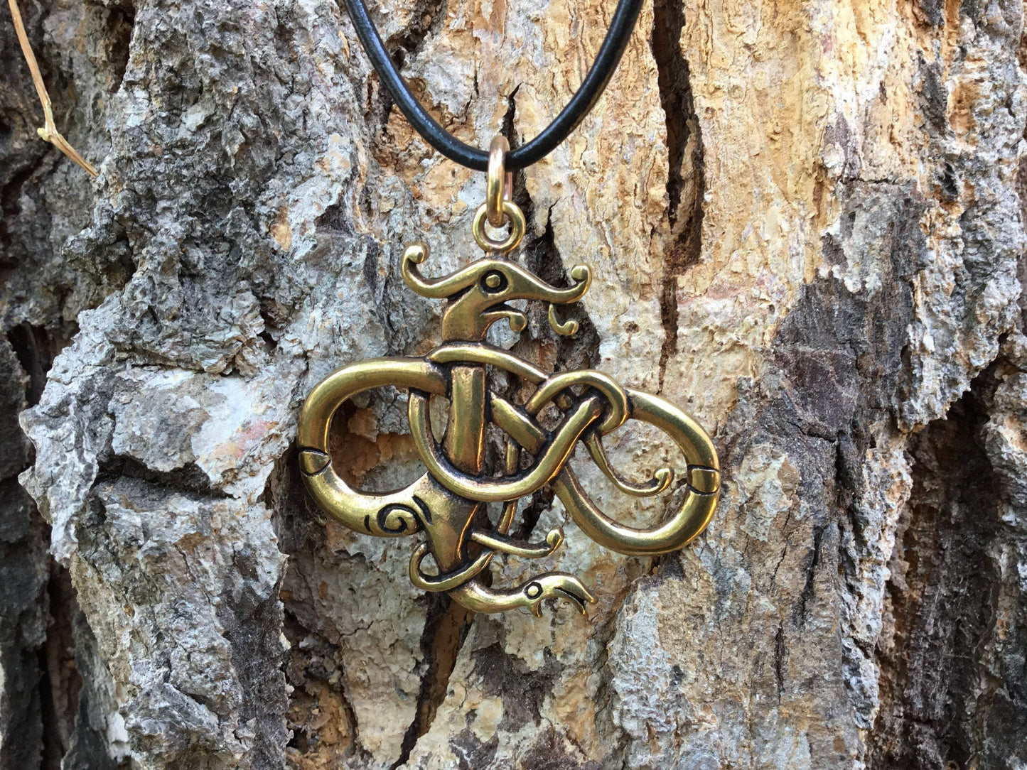 Viking Urnes Style Dragon Bronze Handcrafted Pendant - SilverMania925